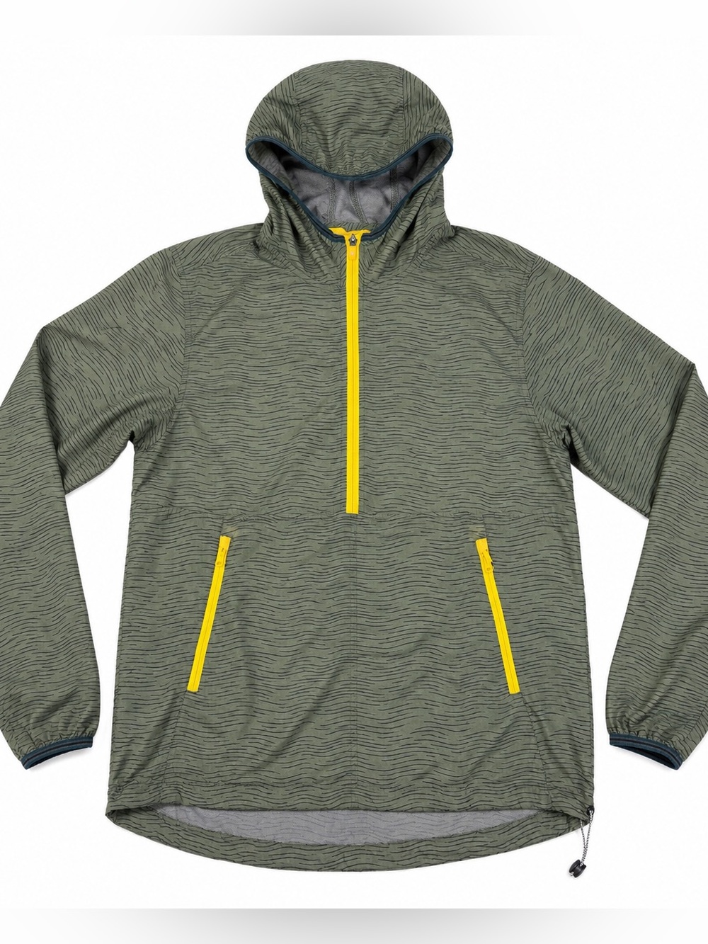 Janji Run for Uganda 1/4 Zip Running Jacket Hooded Olive Green Men’s Medium